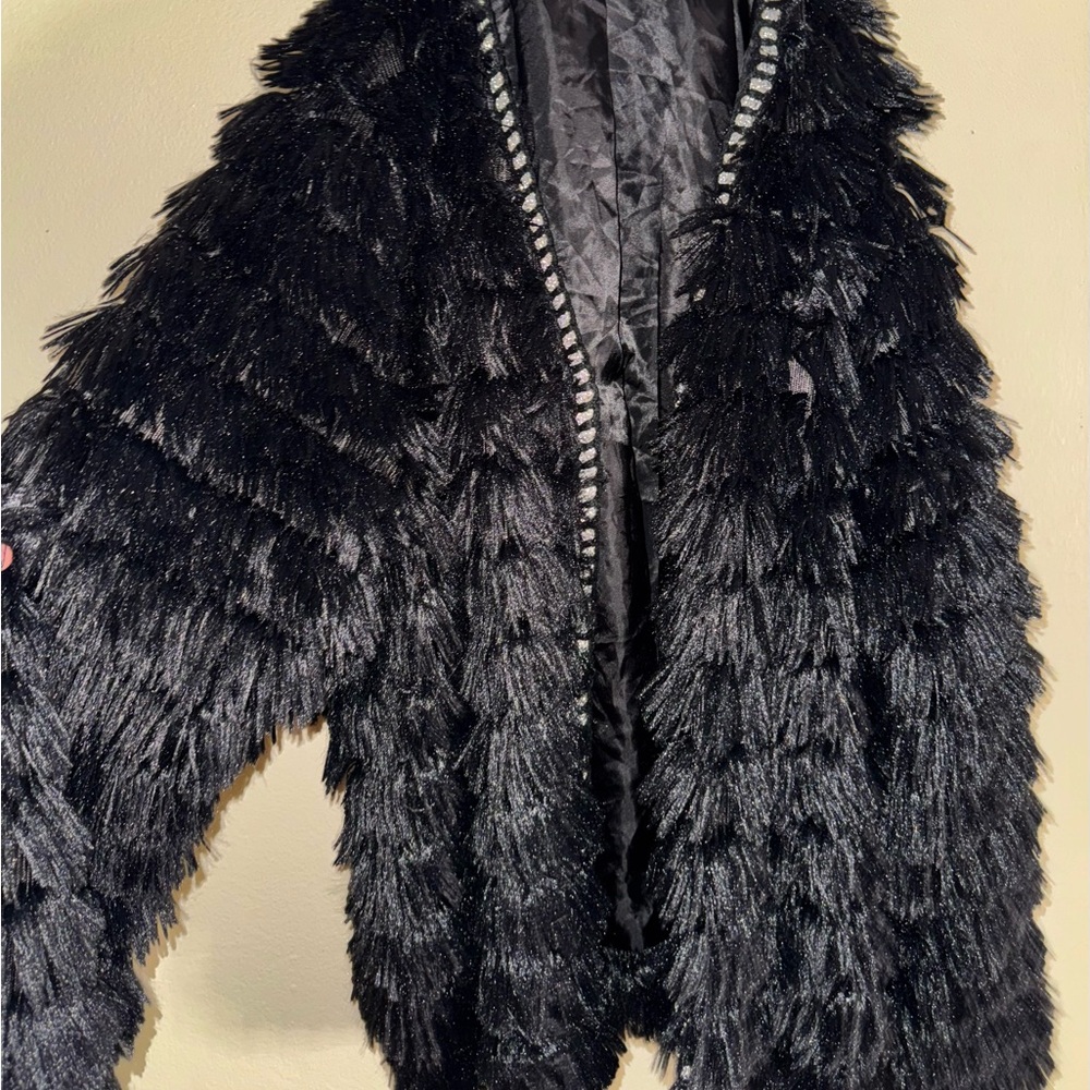 Black Faux Fur Jacket - Picture 4 of 4